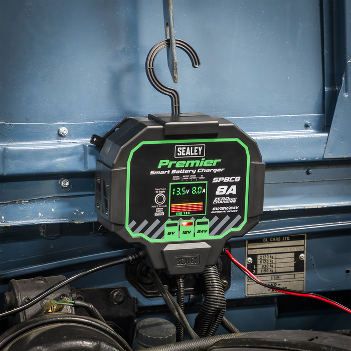 Premier Fully Automatic Battery Charger & Maintainer 8A | SPBC8