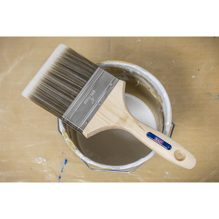 Wooden Handle Paint Brush 100mm | SPBS100W