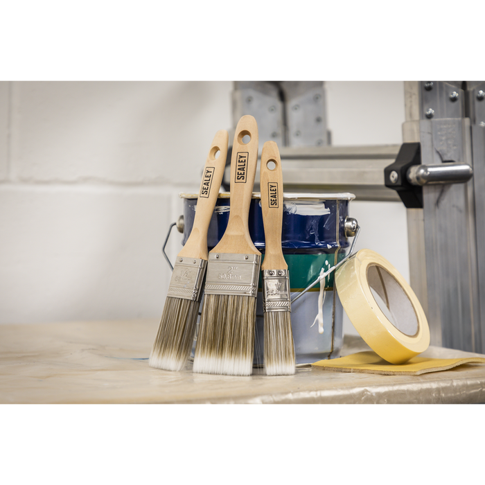 Wooden Handle Paint Brush Set 3pc | SPBS3W