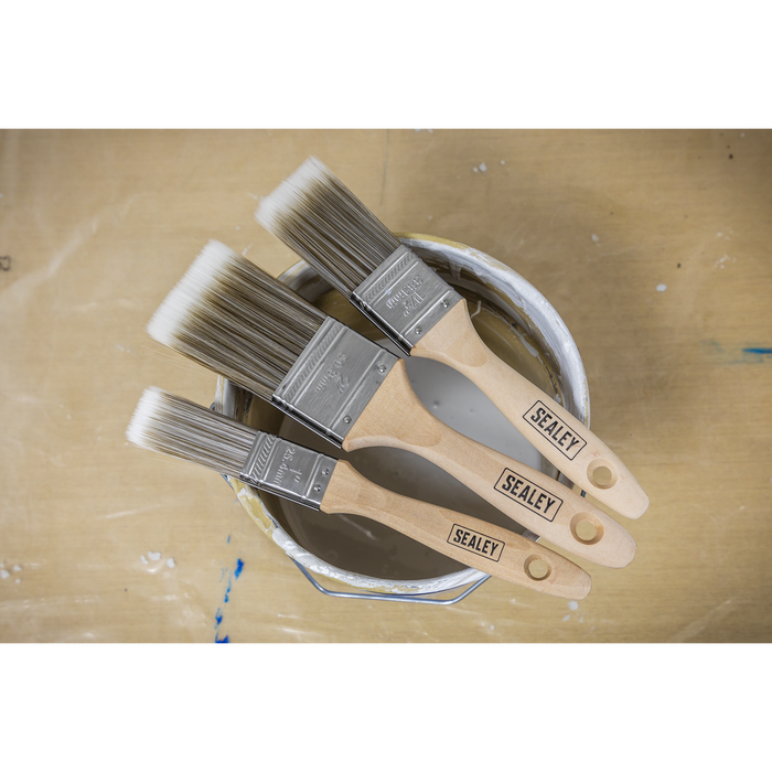 Wooden Handle Paint Brush Set 3pc | SPBS3W