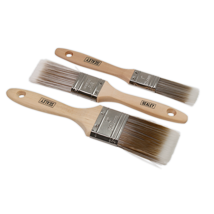 Wooden Handle Paint Brush Set 3pc | SPBS3W