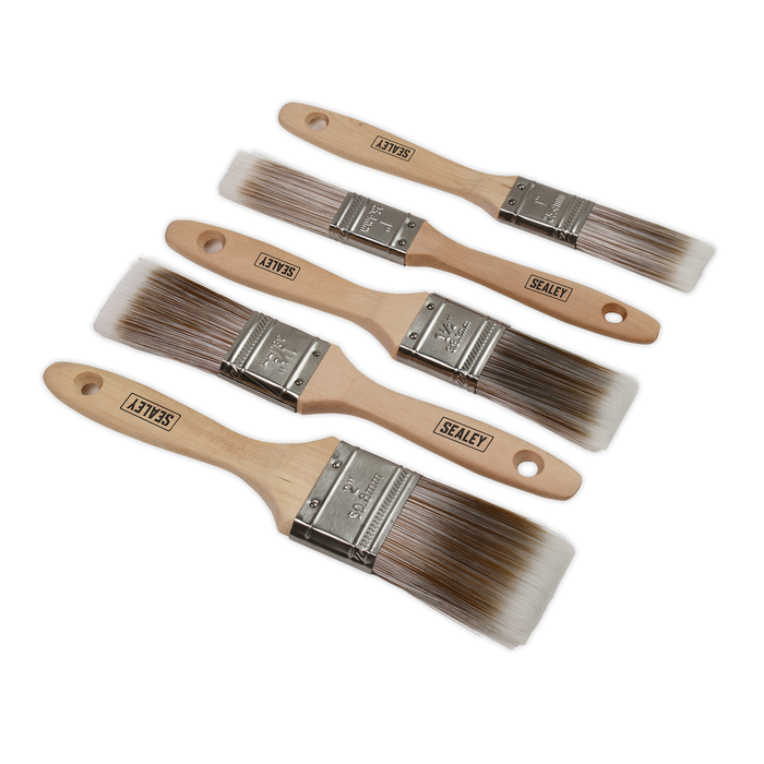 Wooden Handle Paint Brush Set 5pc | SPBS5W