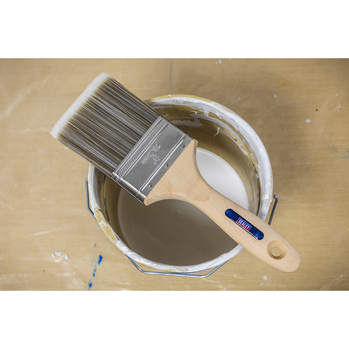 Wooden Handle Paint Brush 76mm | SPBS76W