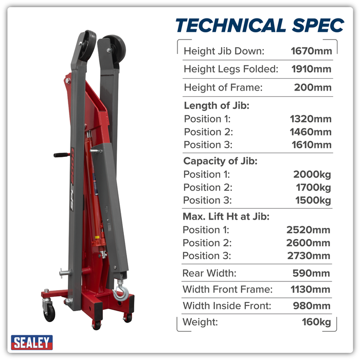 Folding Engine Crane 2 Tonne | SPC2000