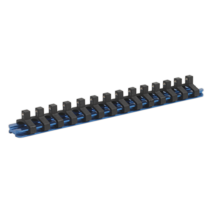 Premier Aluminium Socket Retaining Rail with 14 Clips 1/4"Sq Drive | SR1414