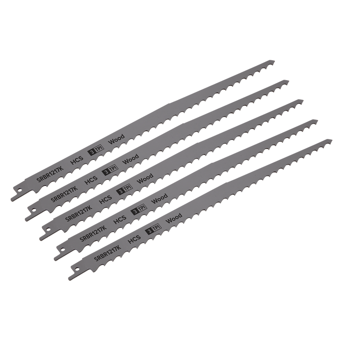 Reciprocating Saw Blade for Pruning & Coarse Wood 300mm 3tpi - Pack of 5 | SRBR1217K