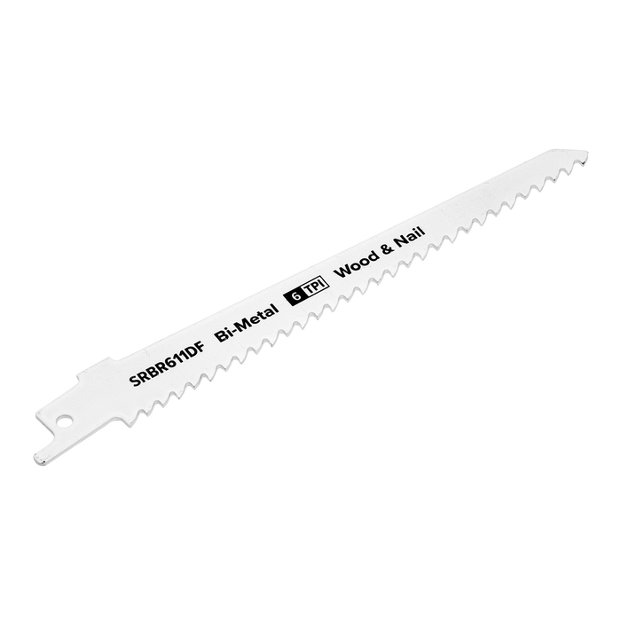Reciprocating Saw Blade for Wood & Nail 150mm 6tpi - Pack of 5 | SRBR611DF