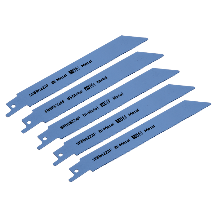 Reciprocating Saw Blade for Metal 150mm 24tpi - Pack of 5 | SRBR622AF