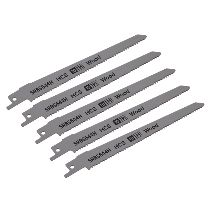 Reciprocating Saw Blade for Clean Wood 150mm 10tpi - Pack of 5 | SRBS644H