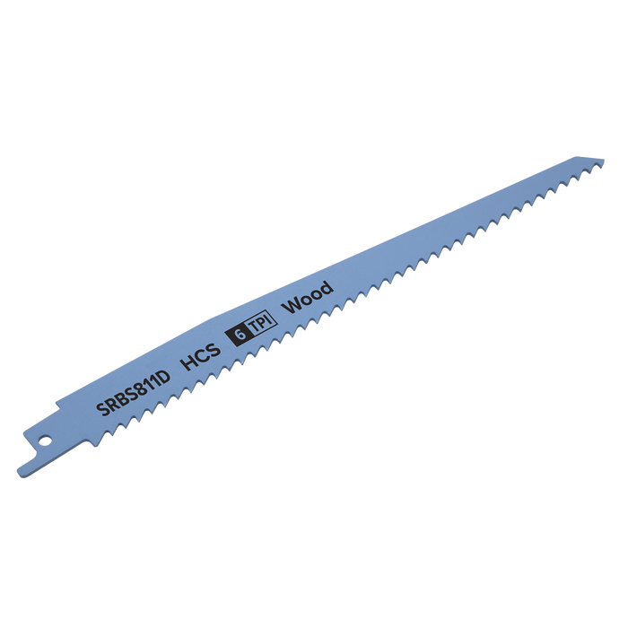 Reciprocating Saw Blade for Clean Wood 200mm 6tpi - Pack of 5 | SRBS811D