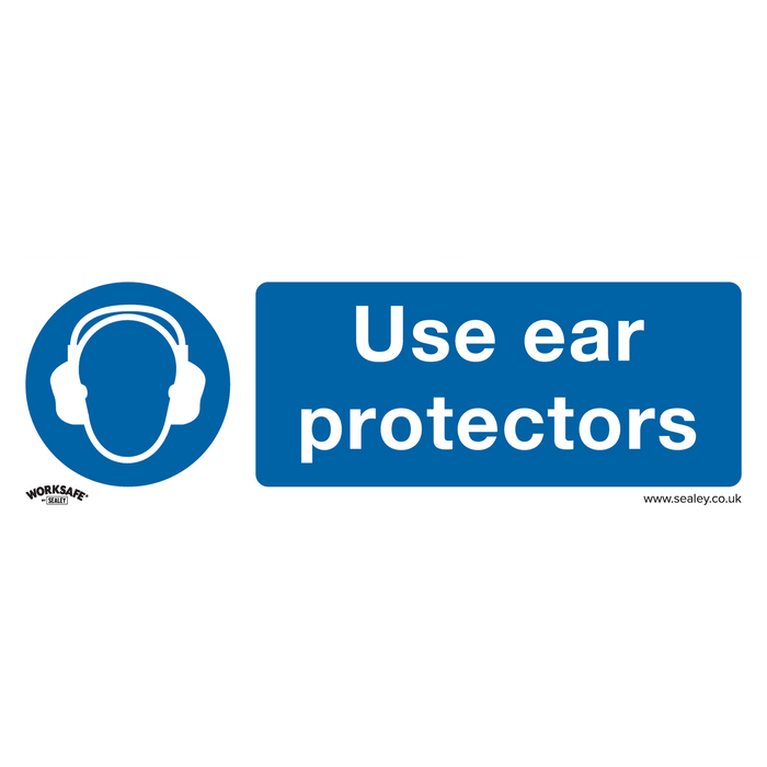 Worksafe® Use Ear Protectors Safety Sign - Rigid Plastic | SS10P1