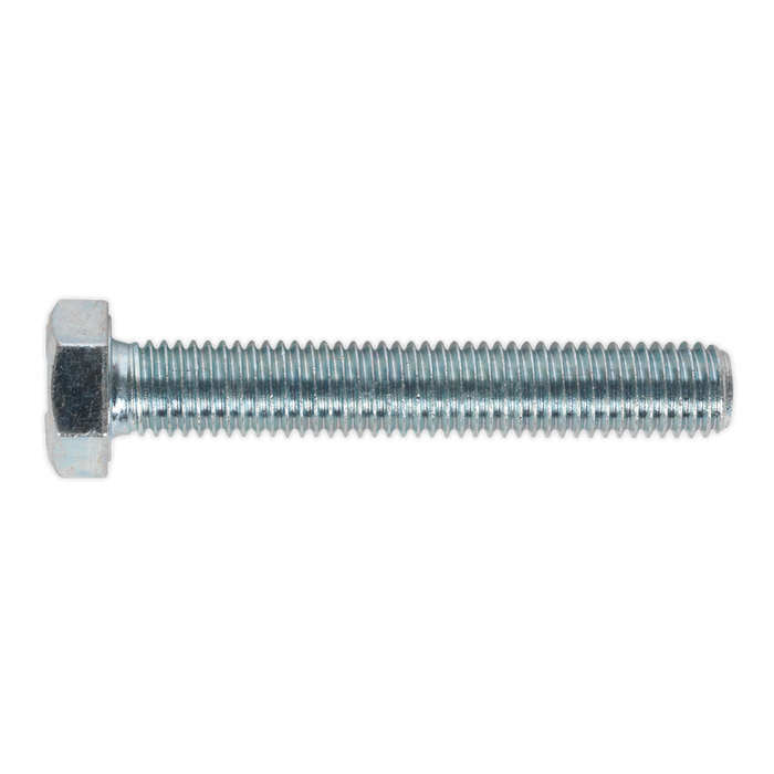 8.8 Zinc Plated HT Setscrew M12 x 75mm, DIN 933 - Pack of 10 | SS1275