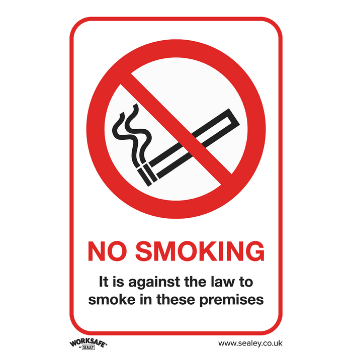 Worksafe® No Smoking On Premises Safety Sign - Rigid Plastic | SS12P1