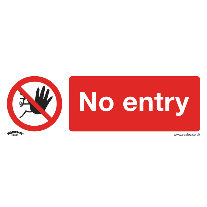 Worksafe® No Entry Safety Sign - Rigid Plastic | SS14P1