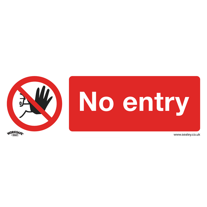 Worksafe® No Entry Safety Sign - Self-Adhesive Vinyl | SS14V1