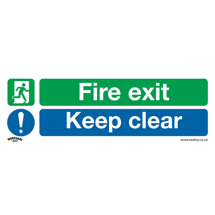 Worksafe® Fire Exit Keep Clear Safety Sign - Rigid Plastic | SS18P1