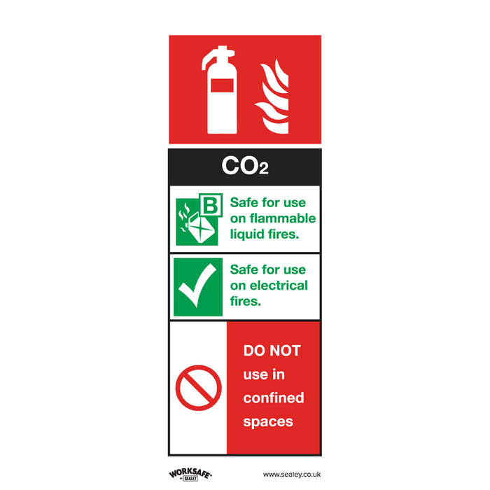 Worksafe® CO2 Fire Extinguisher Safety Sign - Self-Adhesive Vinyl | SS21V1
