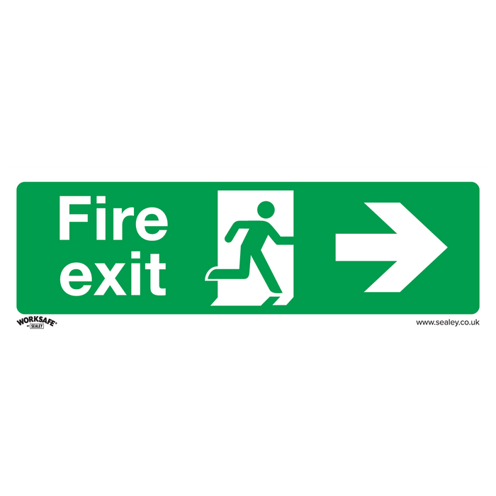 Worksafe® Fire Exit (Right) Safety Sign - Rigid Plastic | SS24P1