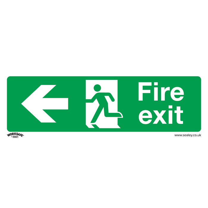 Worksafe® Fire Exit (Left) Safety Sign - Rigid Plastic | SS25P1