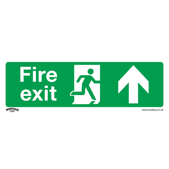 Worksafe® Fire Exit (Up) Safety Sign - Rigid Plastic | SS28P1