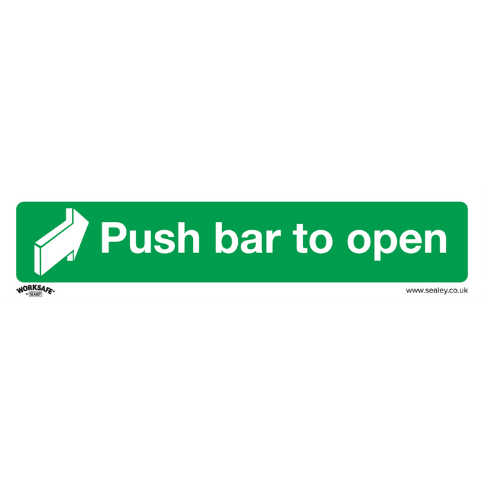 Worksafe® Push Bar To Open Safety Sign - Self-Adhesive Vinyl | SS29V1