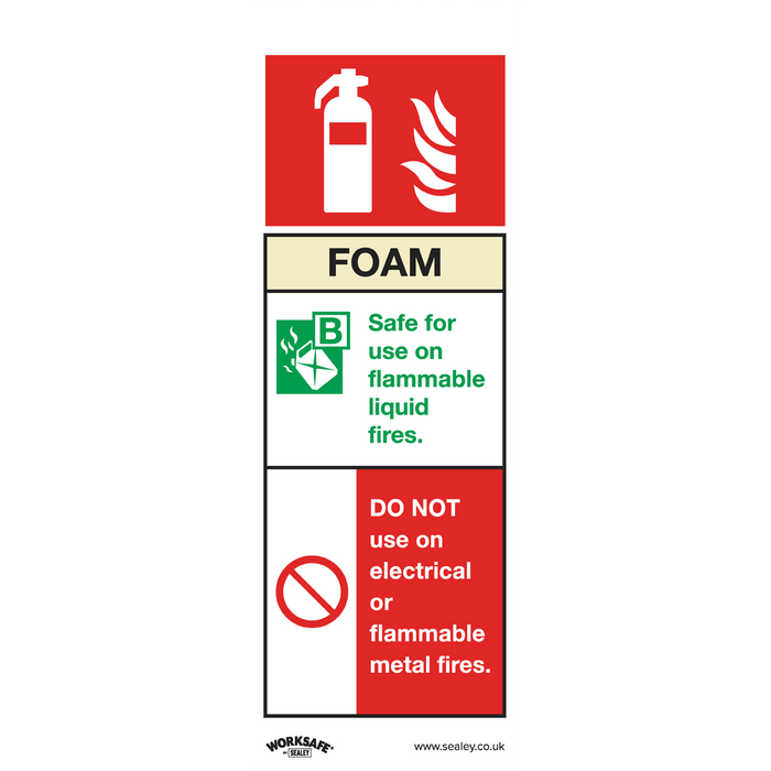 Worksafe® Foam Fire Extinguisher Safety Sign - Self-Adhesive Vinyl | SS30V1