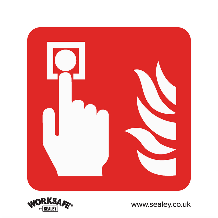 Worksafe® Fire Alarm Symbol Safety Sign, Self-Adhesive Vinyl - Pack of 10 | SS31V10