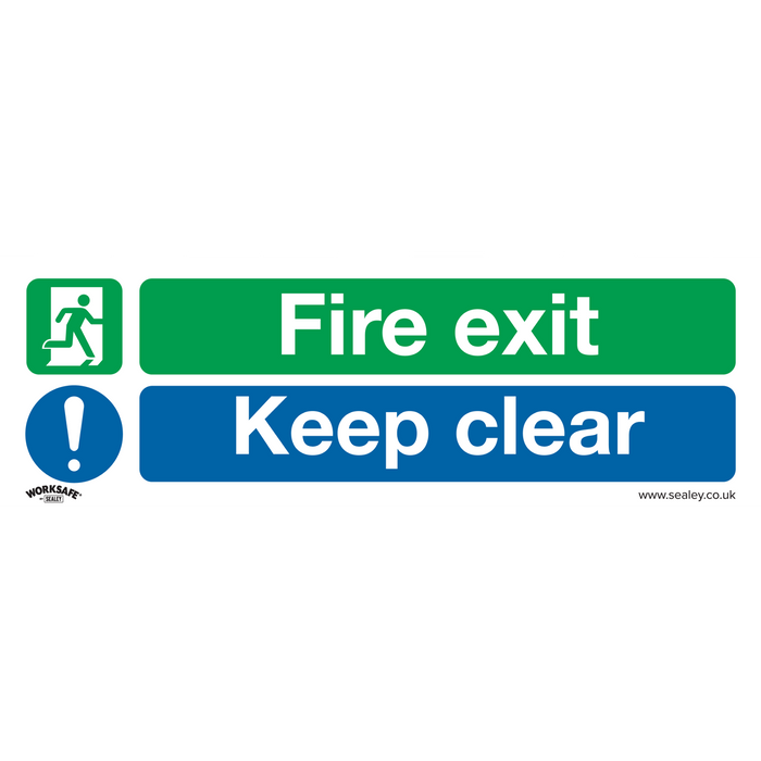 Worksafe® Fire Exit Keep Clear (Large) Safety Sign - Rigid Plastic | SS32P1
