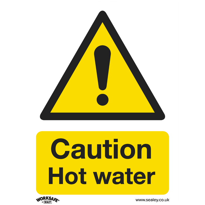Worksafe® Caution Hot Water Safety Sign- Rigid Plastic | SS38P1