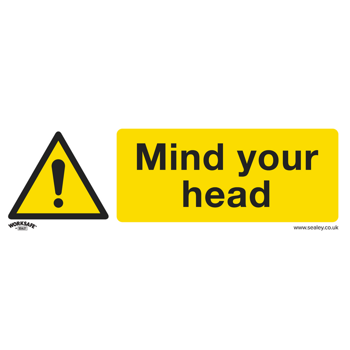 Worksafe® Mind Your Head Safety Sign - Self-Adhesive Vinyl | SS39V1