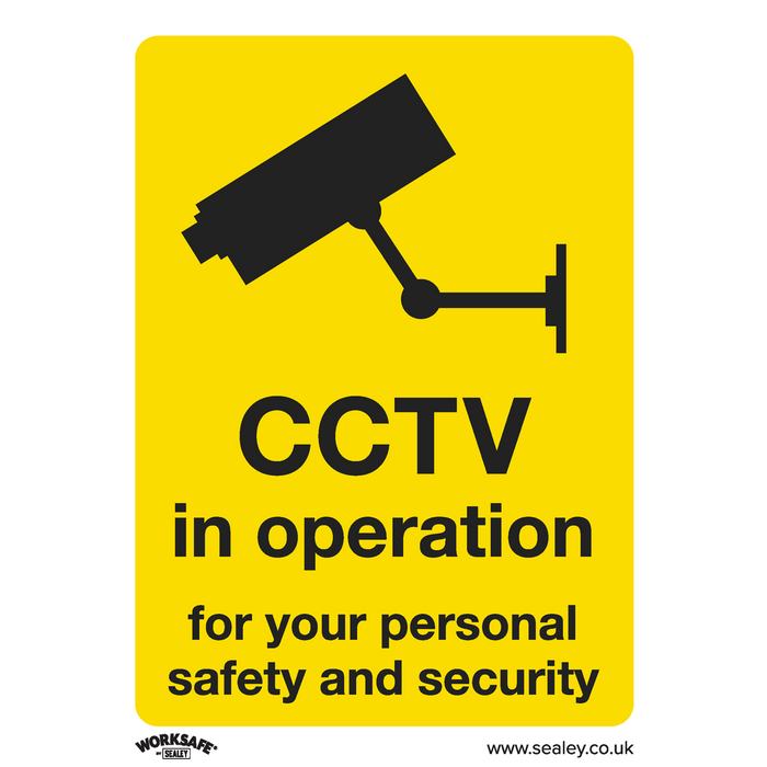 Worksafe® CCTV Safety Sign, Rigid Plastic - Pack of 10 | SS40P10