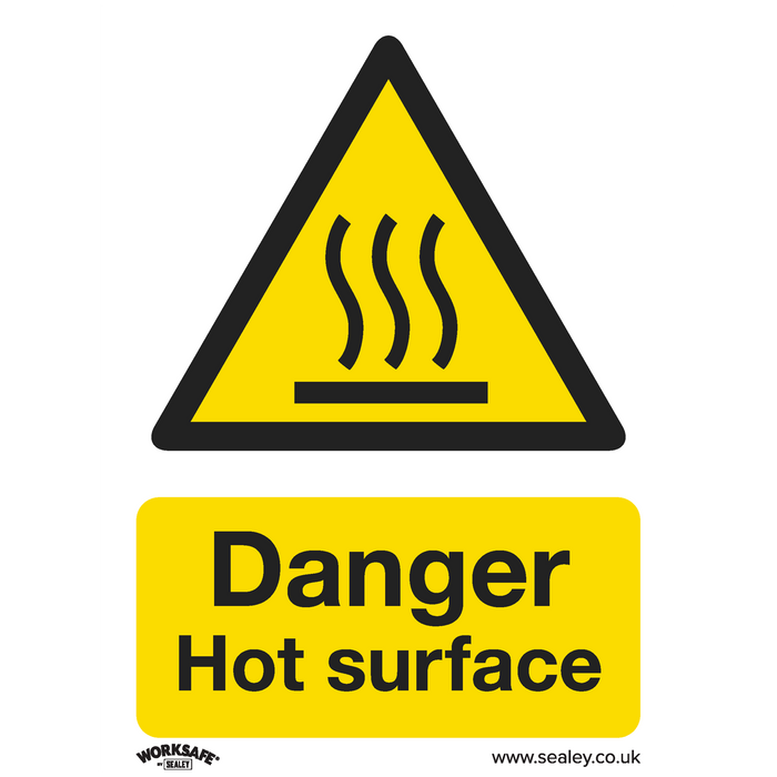 Worksafe® Danger Hot Surface Safety Sign, Rigid Plastic - Pack of 10 | SS42P10
