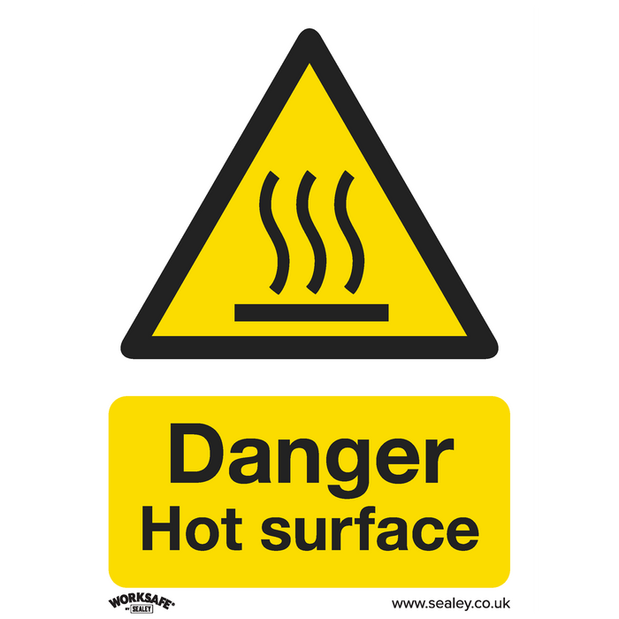 Worksafe® Danger Hot Surface Safety Sign - Self-Adhesive Vinyl | SS42V1