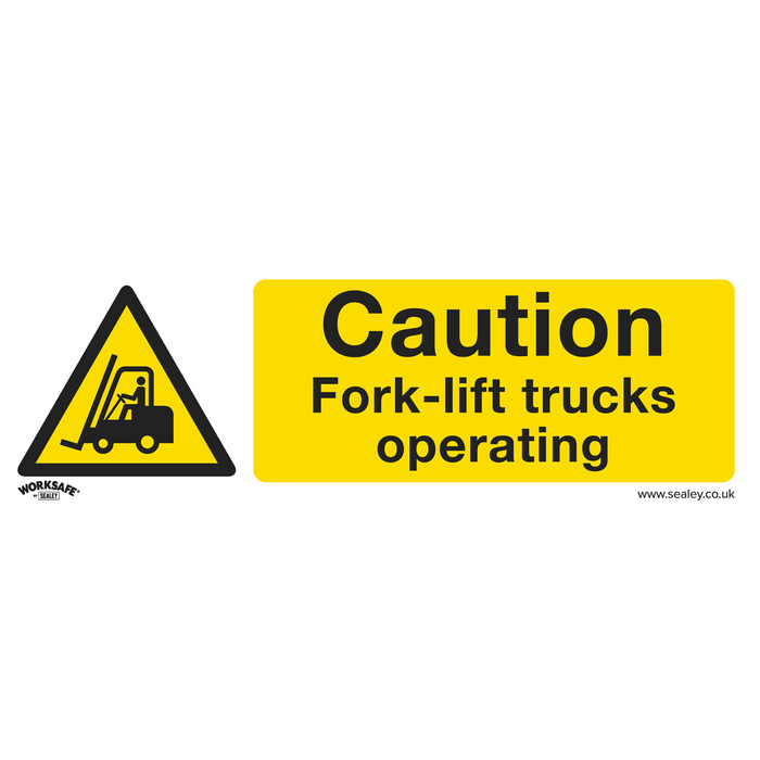 Worksafe® Caution Fork-Lift Trucks Safety Sign - Rigid Plastic | SS44P1