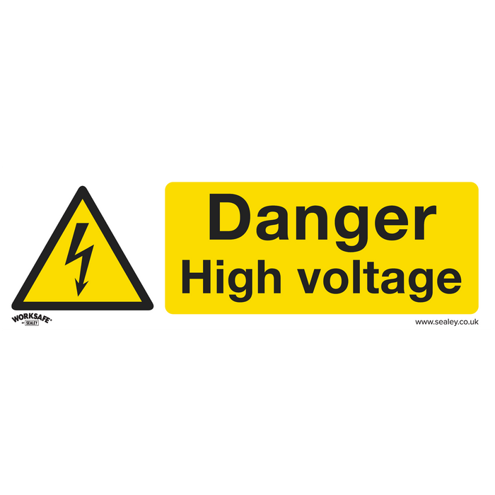 Worksafe® Danger High Voltage Safety Sign - Rigid Plastic | SS48P1