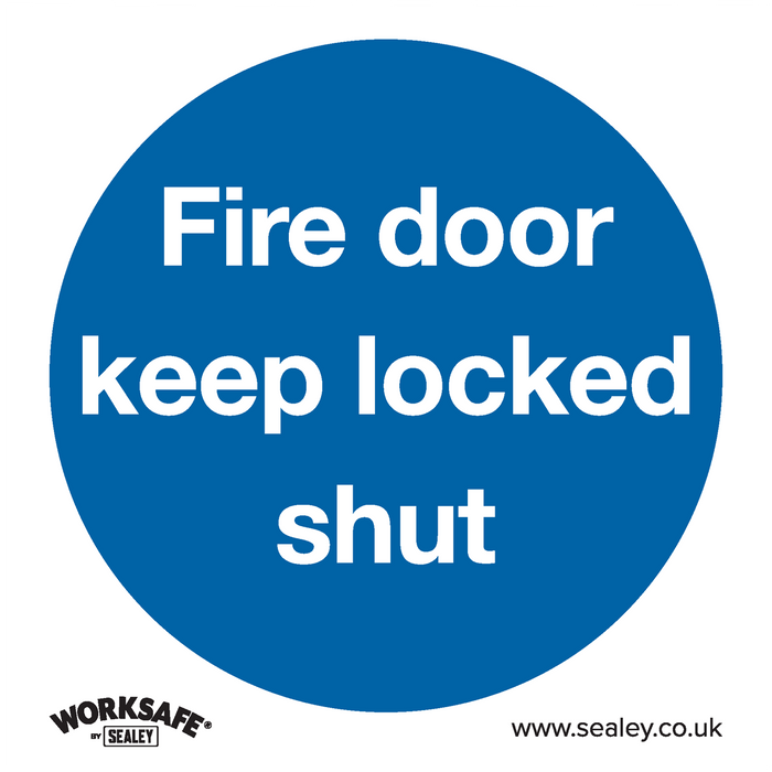 Worksafe® Fire Door Keep Locked Shut Safety Sign - Rigid Plastic | SS4P1