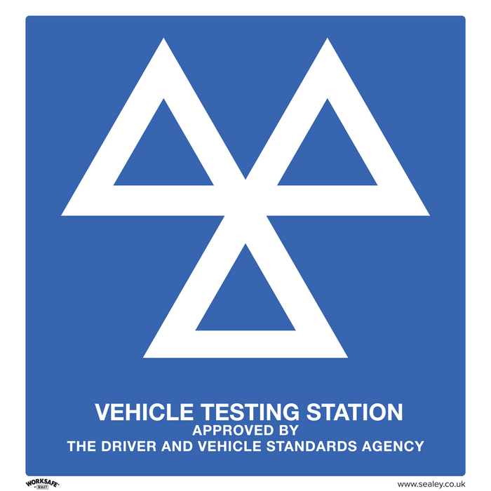 Worksafe® MOT Testing Station Safety Sign - Aluminium Composite | SS51A1