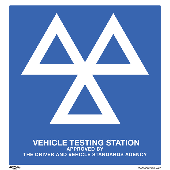 Worksafe® MOT Testing Station Safety Sign, Rigid Plastic - Pack of 10 | SS51P10