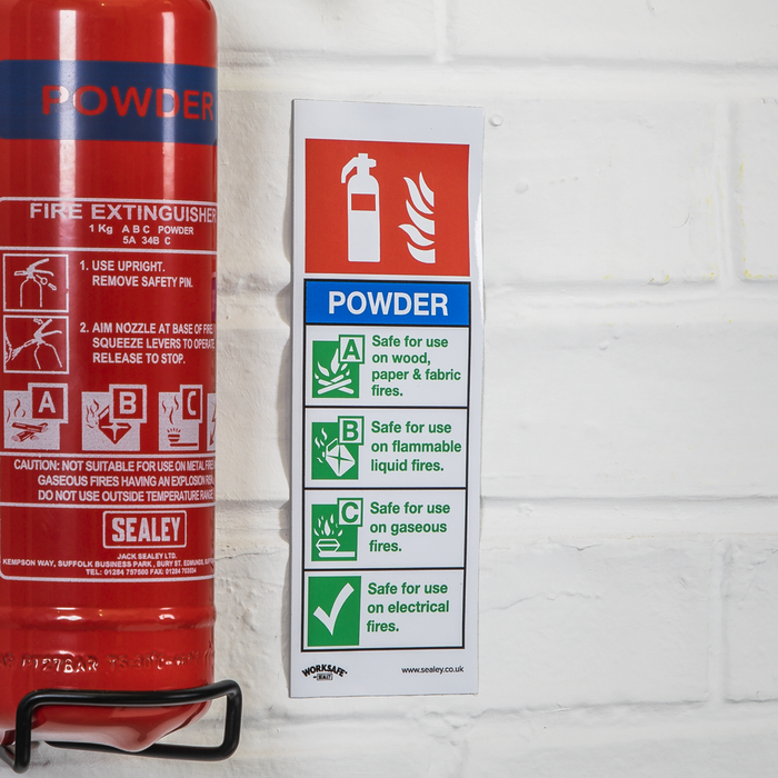 Worksafe® Powder Fire Extinguisher Safety Sign - Rigid Plastic | SS52P1