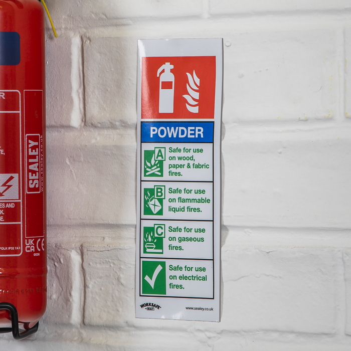 Worksafe® Powder Fire Extinguisher Safety Sign - Rigid Plastic | SS52P1