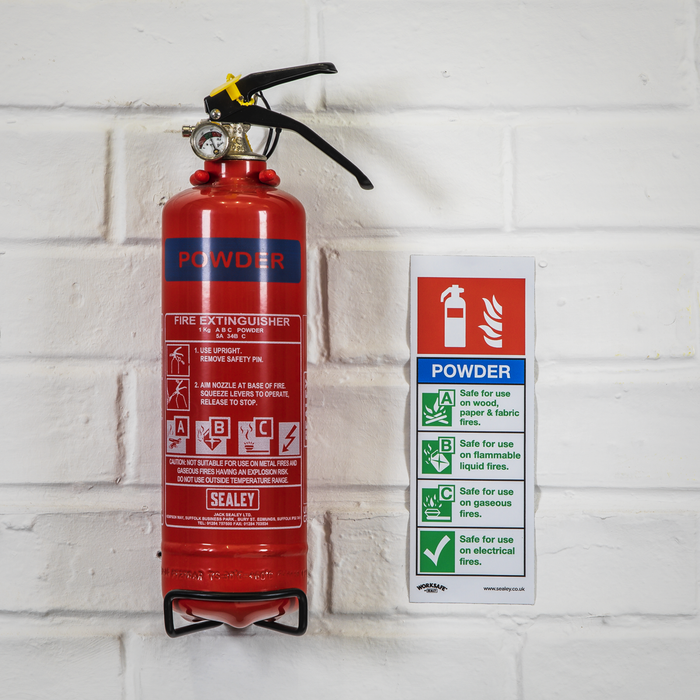 Worksafe® Powder Fire Extinguisher Safety Sign - Rigid Plastic | SS52P1