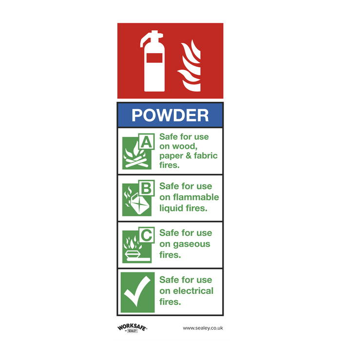 Worksafe® Powder Fire Extinguisher Safety Sign - Rigid Plastic | SS52P1