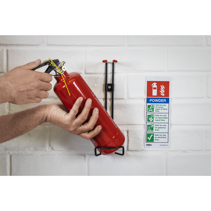 Worksafe® Powder Fire Extinguisher Safety Sign - Self-Adhesive Vinyl | SS52V1