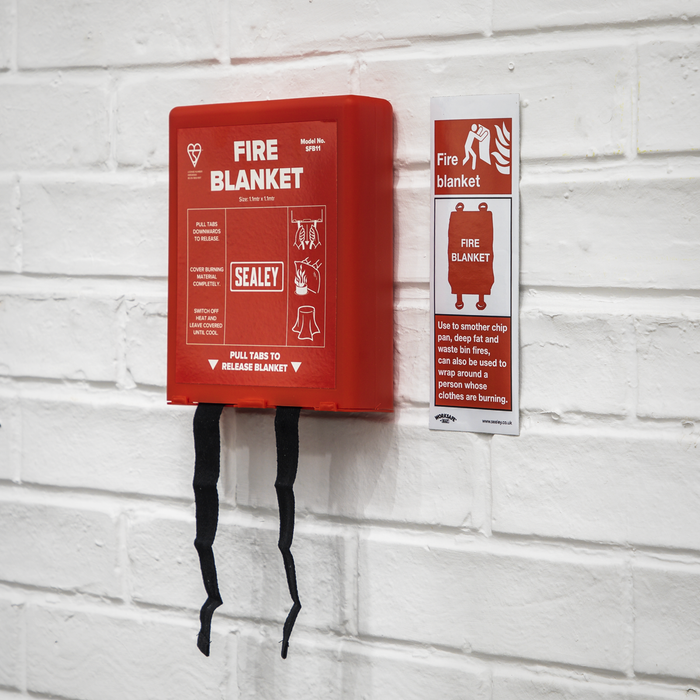 Worksafe® Fire Blanket Safety Sign - Self-Adhesive Vinyl | SS53V1