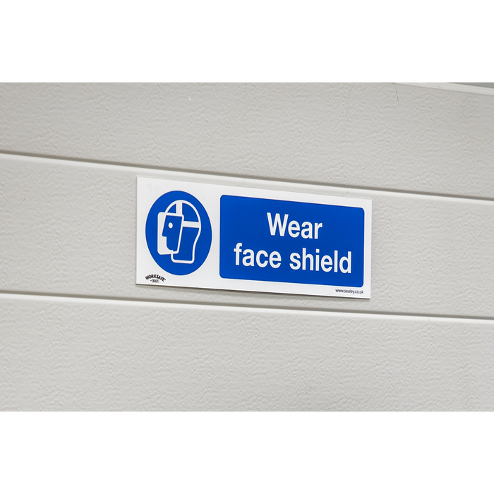Worksafe® Wear Face Shield Safety Sign, Self-Adhesive Vinyl - Pack of 10 | SS55V10