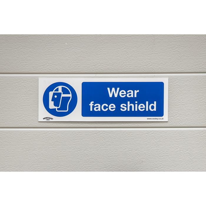Worksafe® Wear Face Shield Safety Sign - Self-Adhesive Vinyl | SS55V1