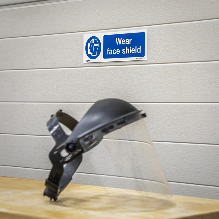 Worksafe® Wear Face Shield Safety Sign - Self-Adhesive Vinyl | SS55V1
