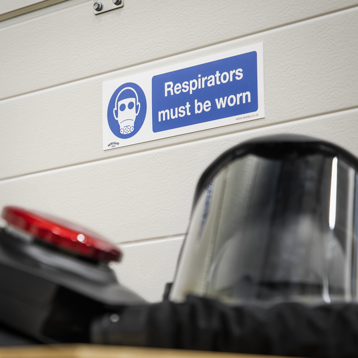 Worksafe® Respirators Must Be Worn Safety Sign, Rigid Plastic - Pack of 10 | SS56P10