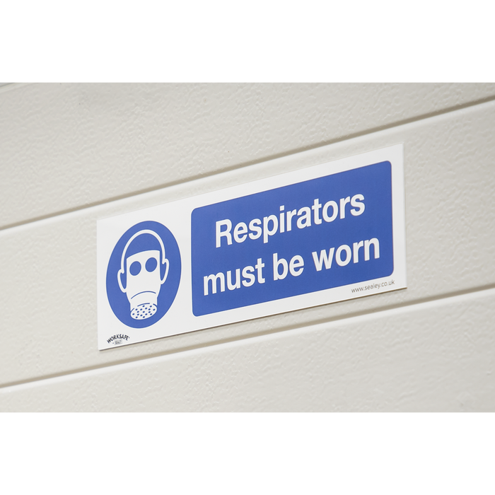 Worksafe® Respirators Must Be Worn Safety Sign - Rigid Plastic | SS56P1