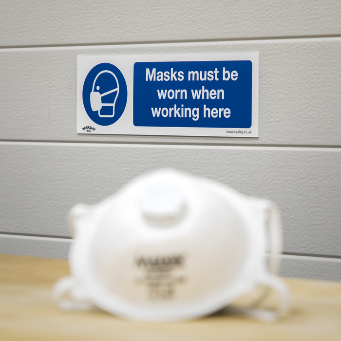 Worksafe® Masks Must Be Worn Safety Sign, Rigid Plastic - Pack of 10 | SS57P10
